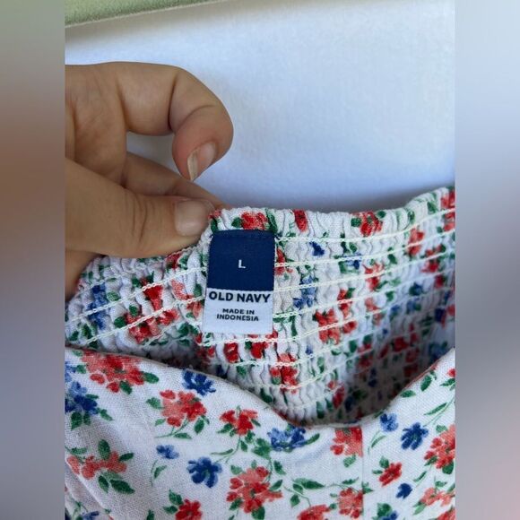 Old Navy Floral Midi Dress Linen Blend size Large - Picture 5 of 8